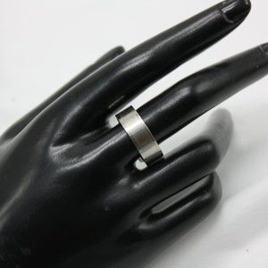 Brushed nickle stainless steel ring sz 9